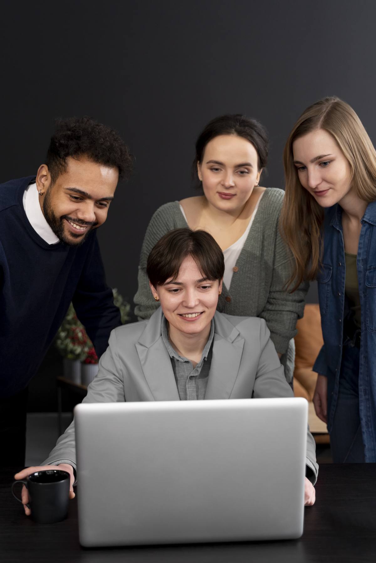 Team collaborating on a project
